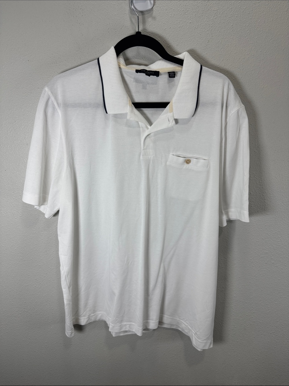 Ted‎ Baker White Polo with Navy Trim